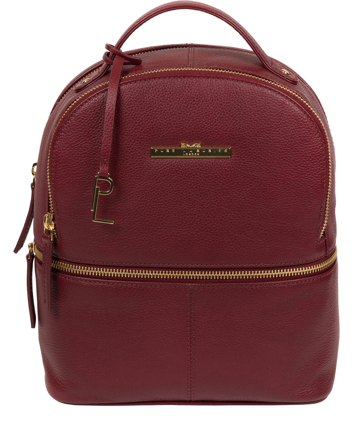 Red Leather Backpack Hayes by Pure Luxuries Pure Luxuries London