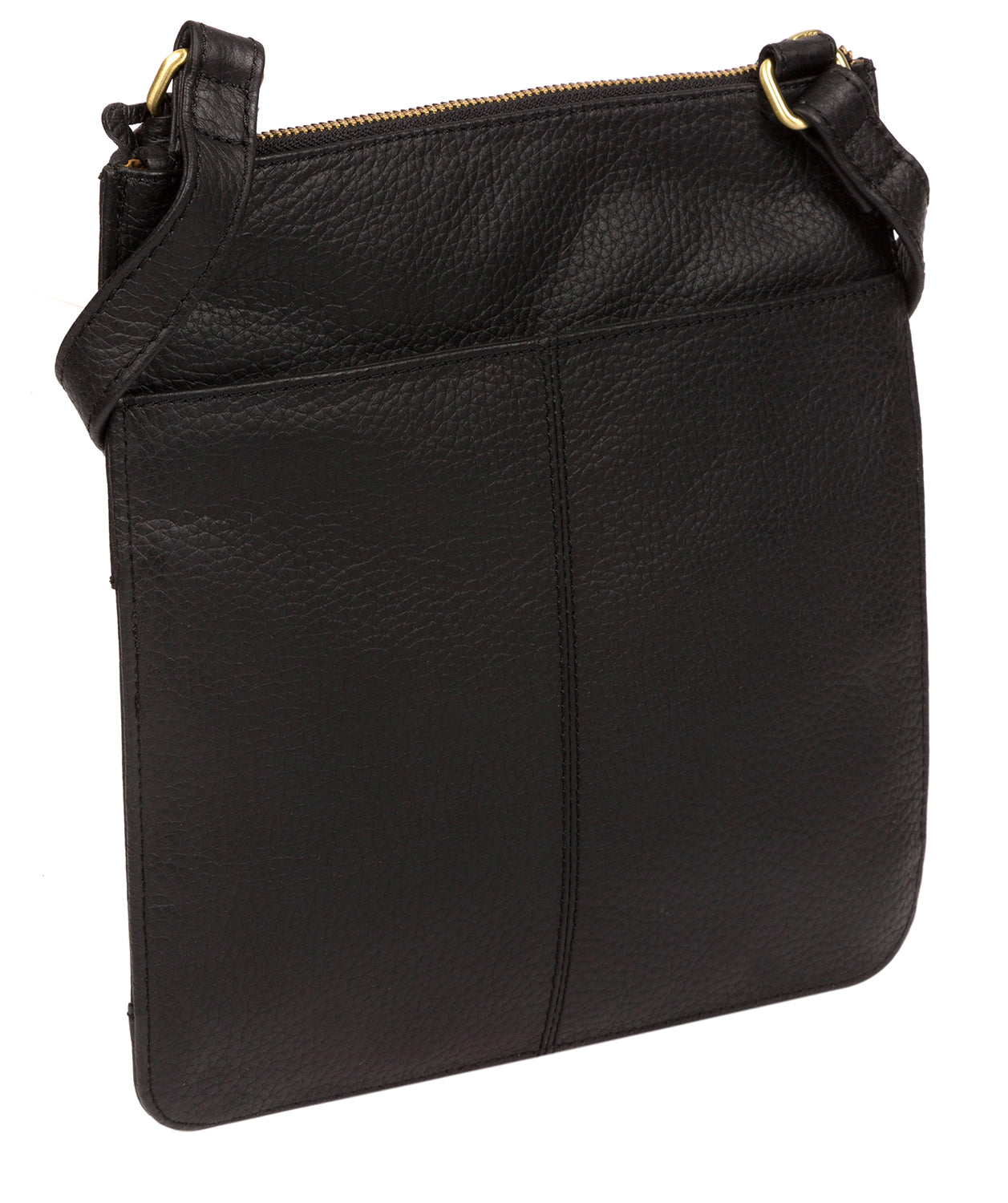 'Bibury' Black & Gold Leather Cross Body Bag Pure Luxuries London