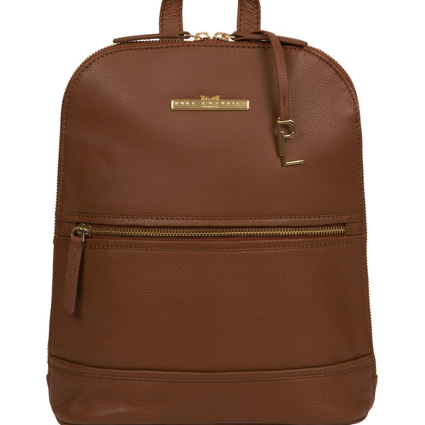 Tan Leather Backpack Elland by Pure Luxuries Pure Luxuries London