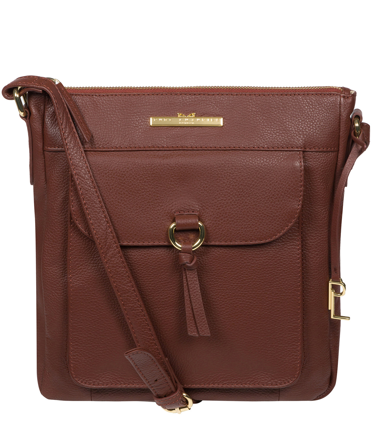 'Holbroke' Chestnut Leather Shoulder Bag