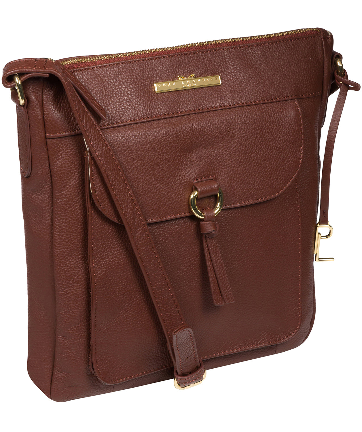 'Holbroke' Chestnut Leather Shoulder Bag