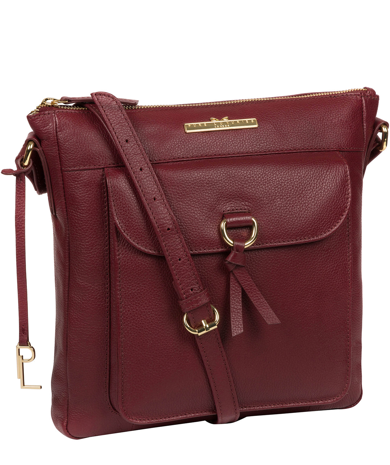 'Holbroke' Deep Red Leather Shoulder Bag image 5