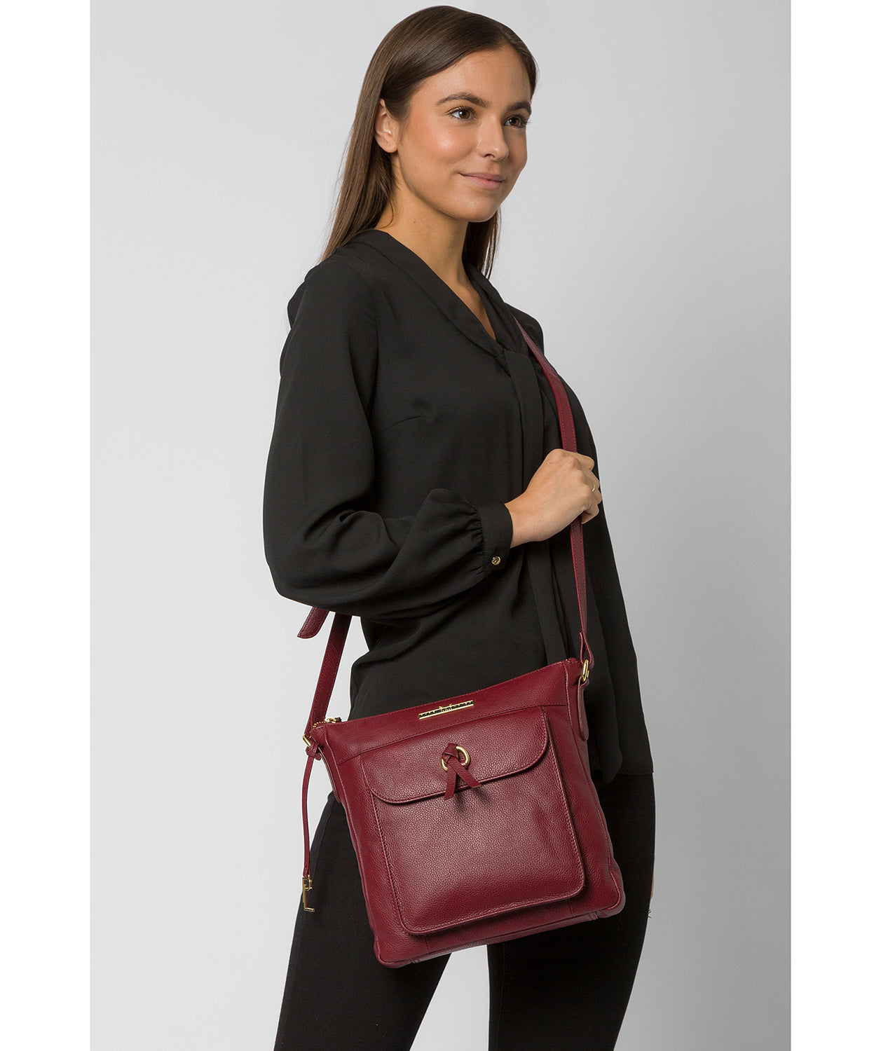 'Holbroke' Deep Red Leather Shoulder Bag image 2