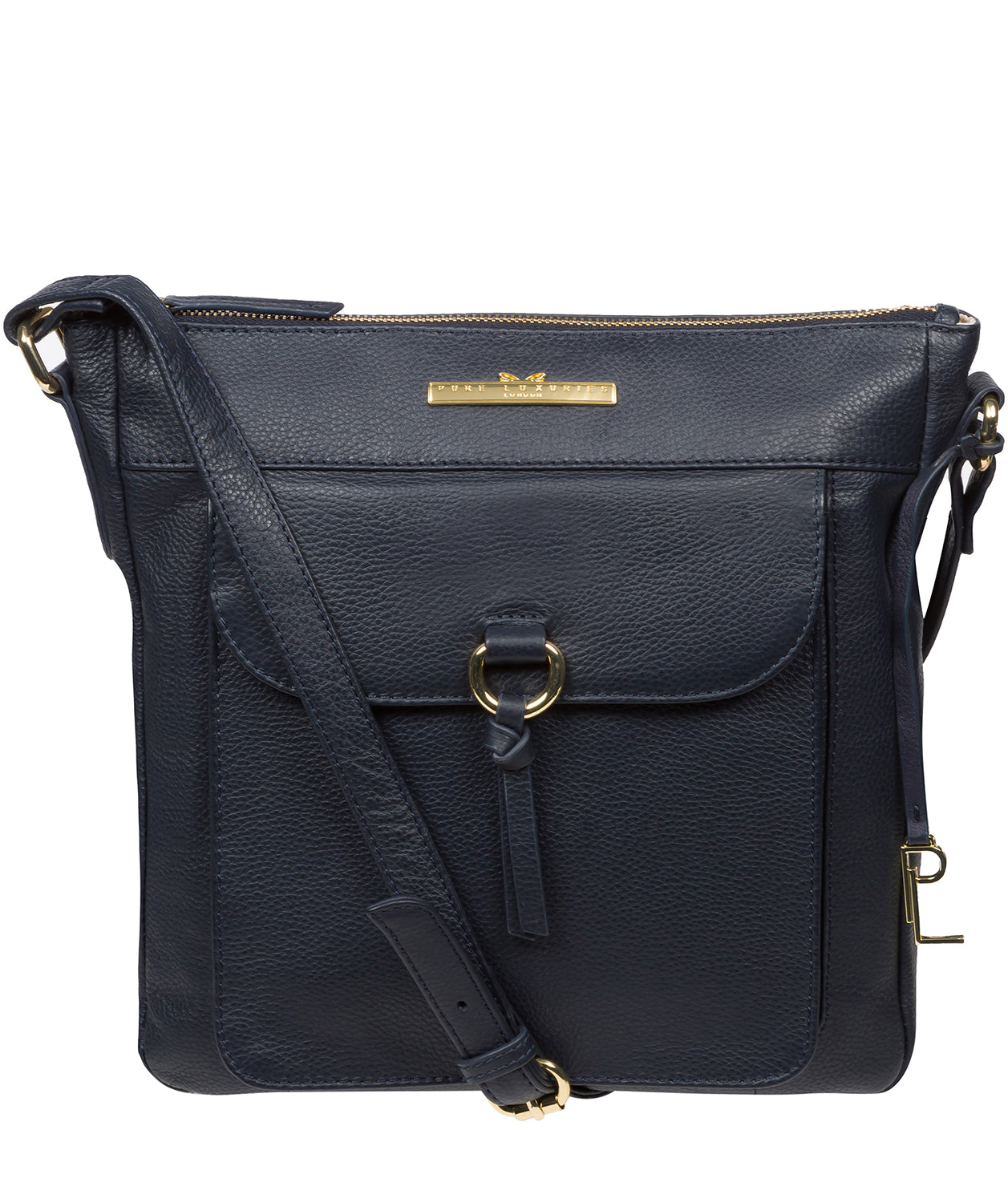 'Holbroke' Navy Leather Shoulder Bag