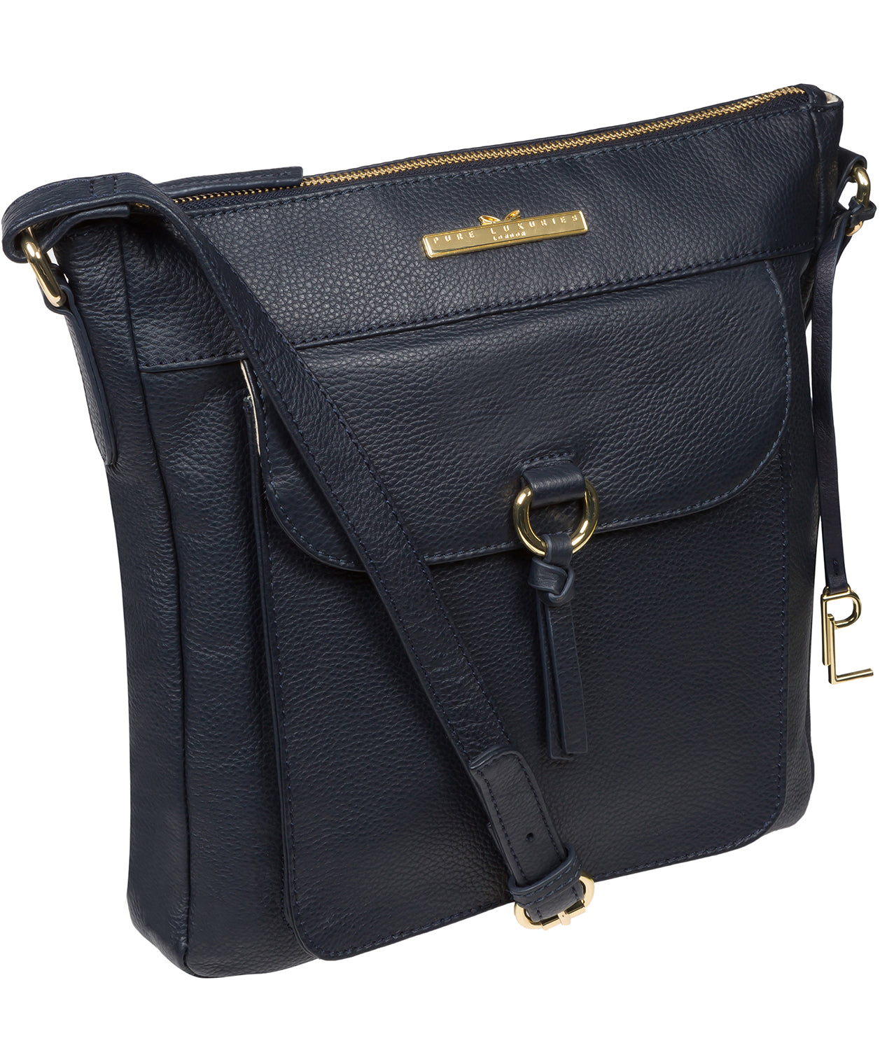 'Holbroke' Navy Leather Shoulder Bag