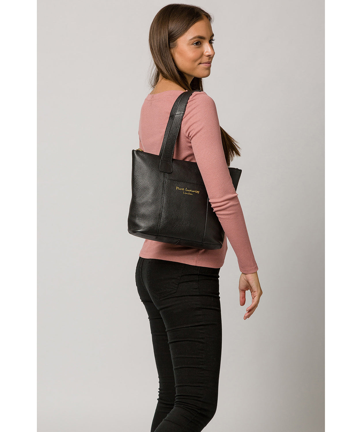 'Dem' Black Leather Handbag image 2