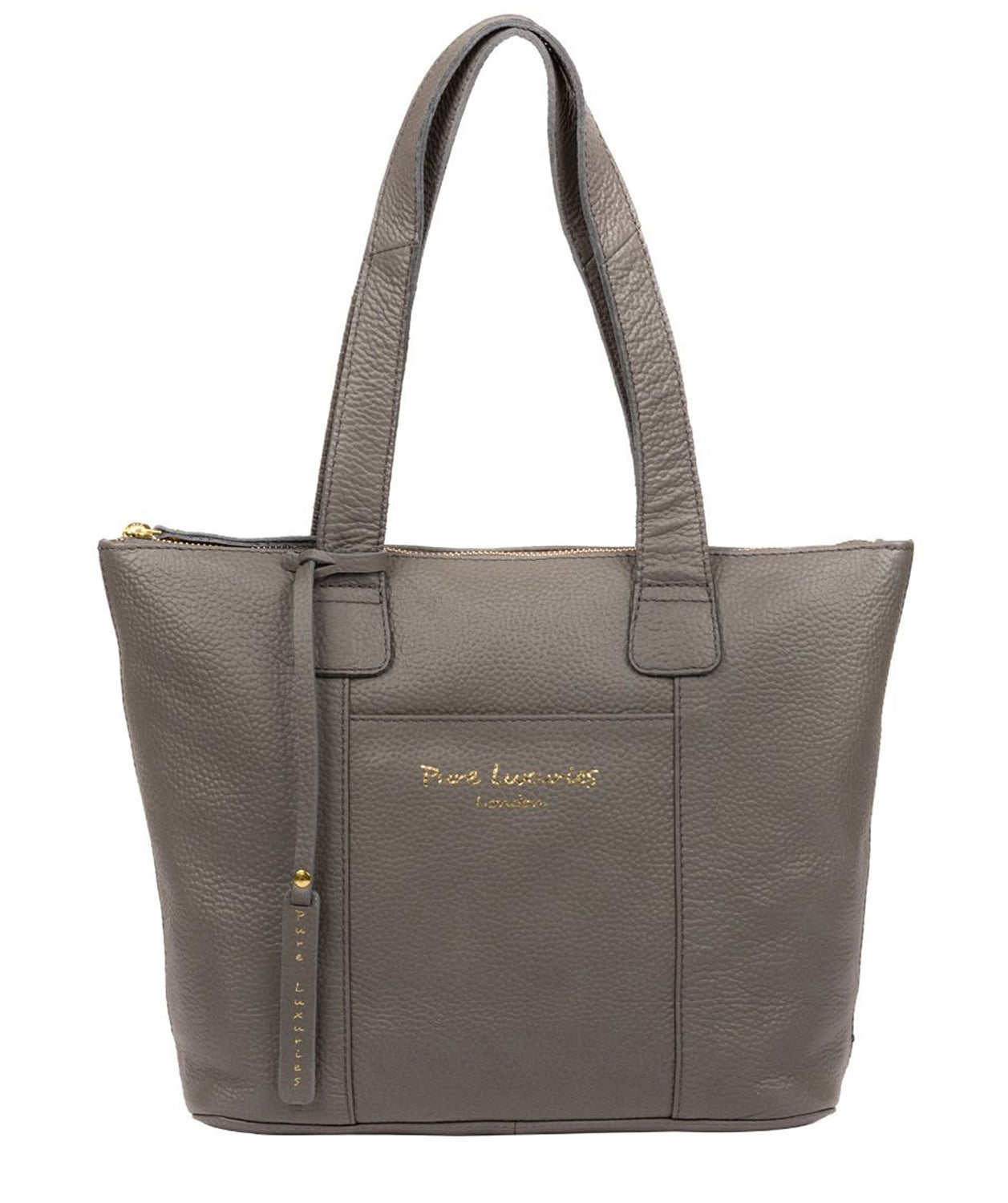 'Dem' Grey Leather Handbag Pure Luxuries London