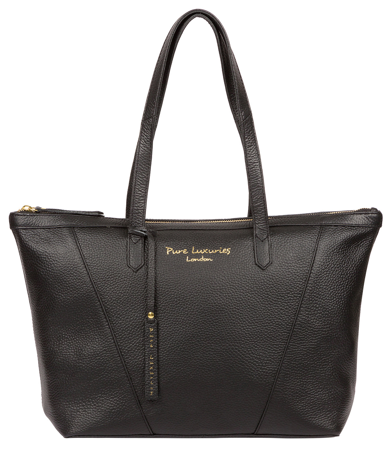 'Kelly' Black Leather Tote Bag Pure Luxuries London