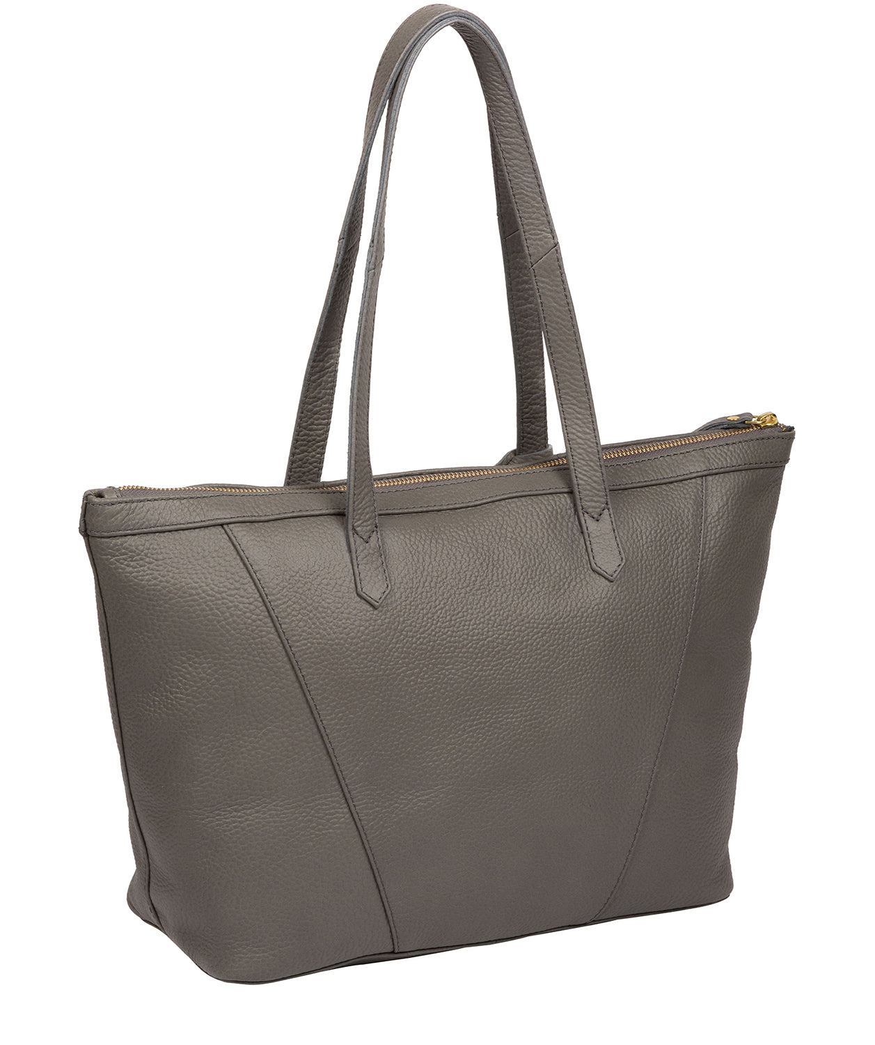 'Kelly' Grey Leather Tote Bag Pure Luxuries London