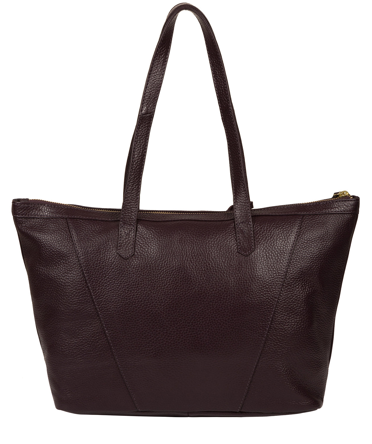 'Kelly' Plum Leather Tote Bag Pure Luxuries London