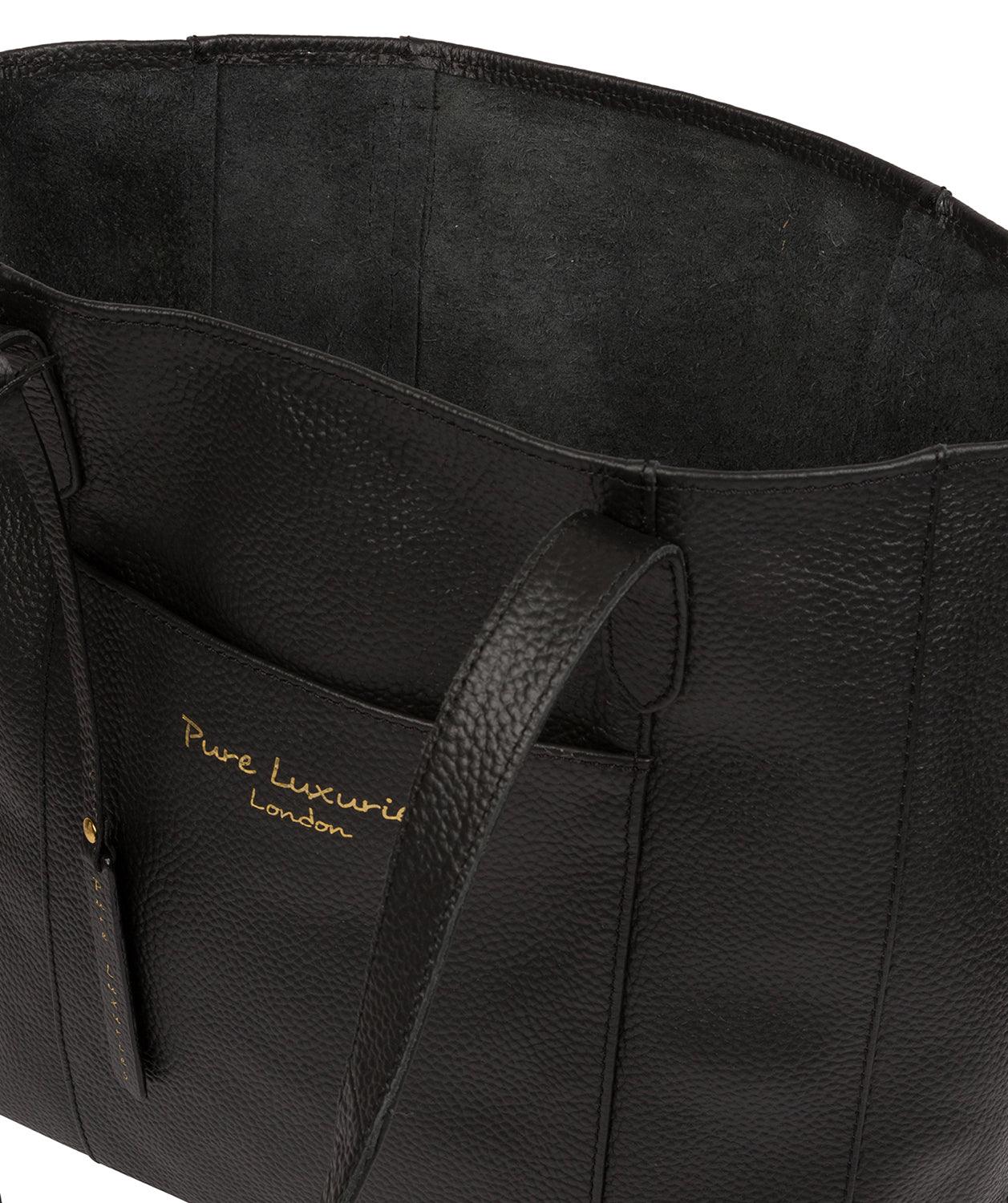 'Keisha' Black Leather Tote Bag image 4