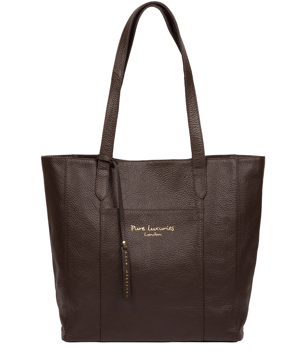 'Keisha' Chocolate Leather Tote Bag Pure Luxuries London