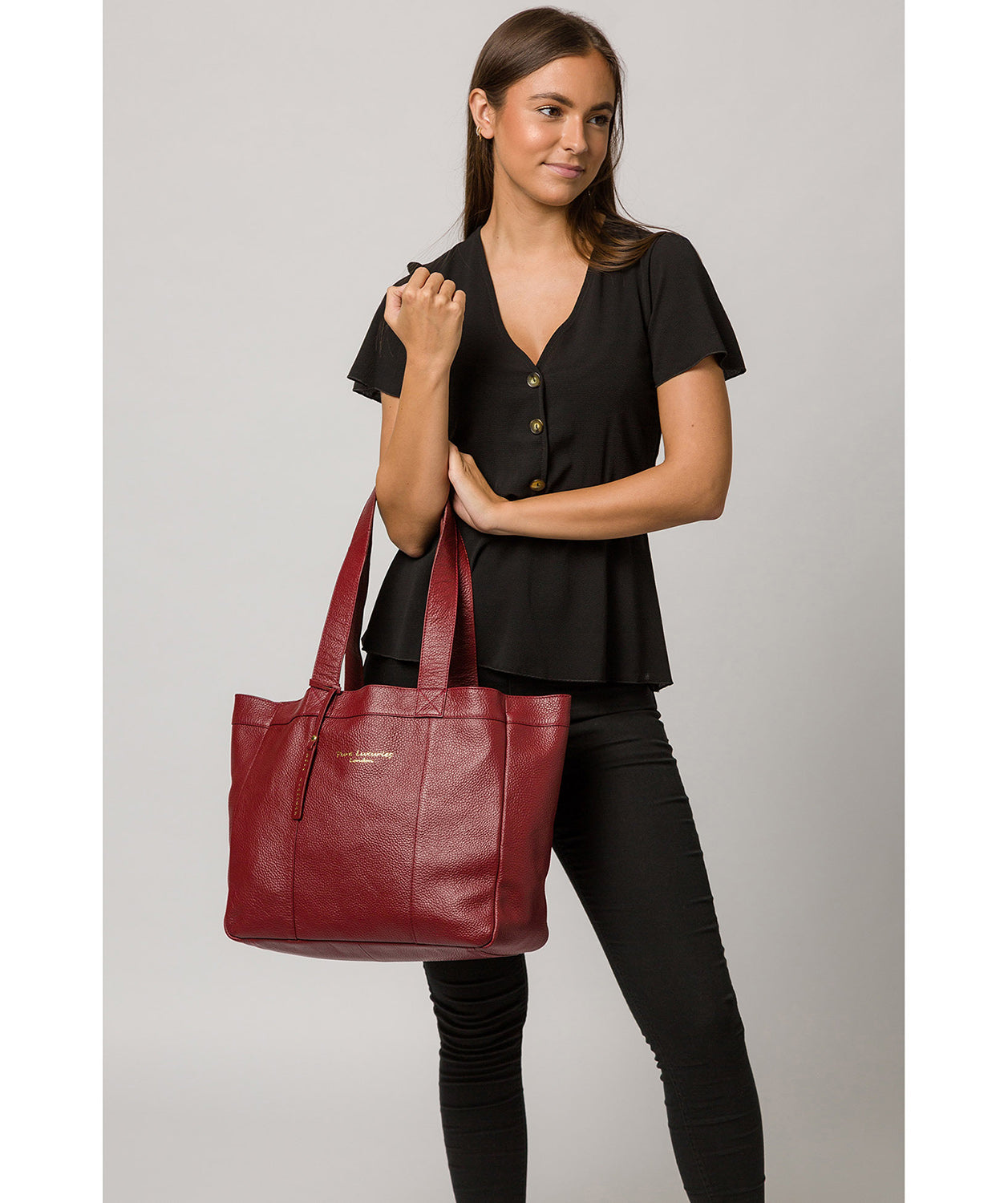 'Melissa' Red Leather Tote Bag image 2