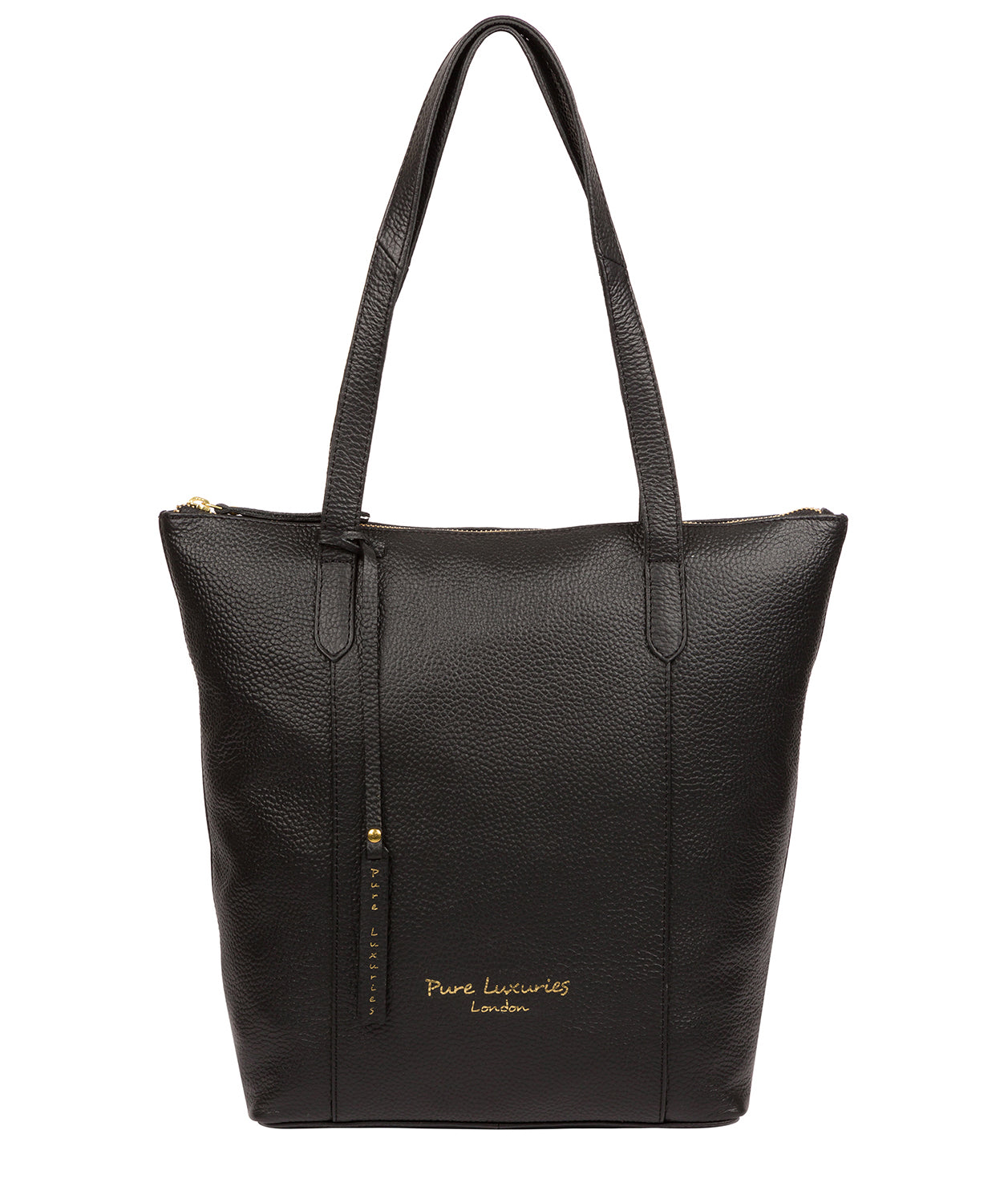 'Elsa' Black Leather Tote Bag image 1