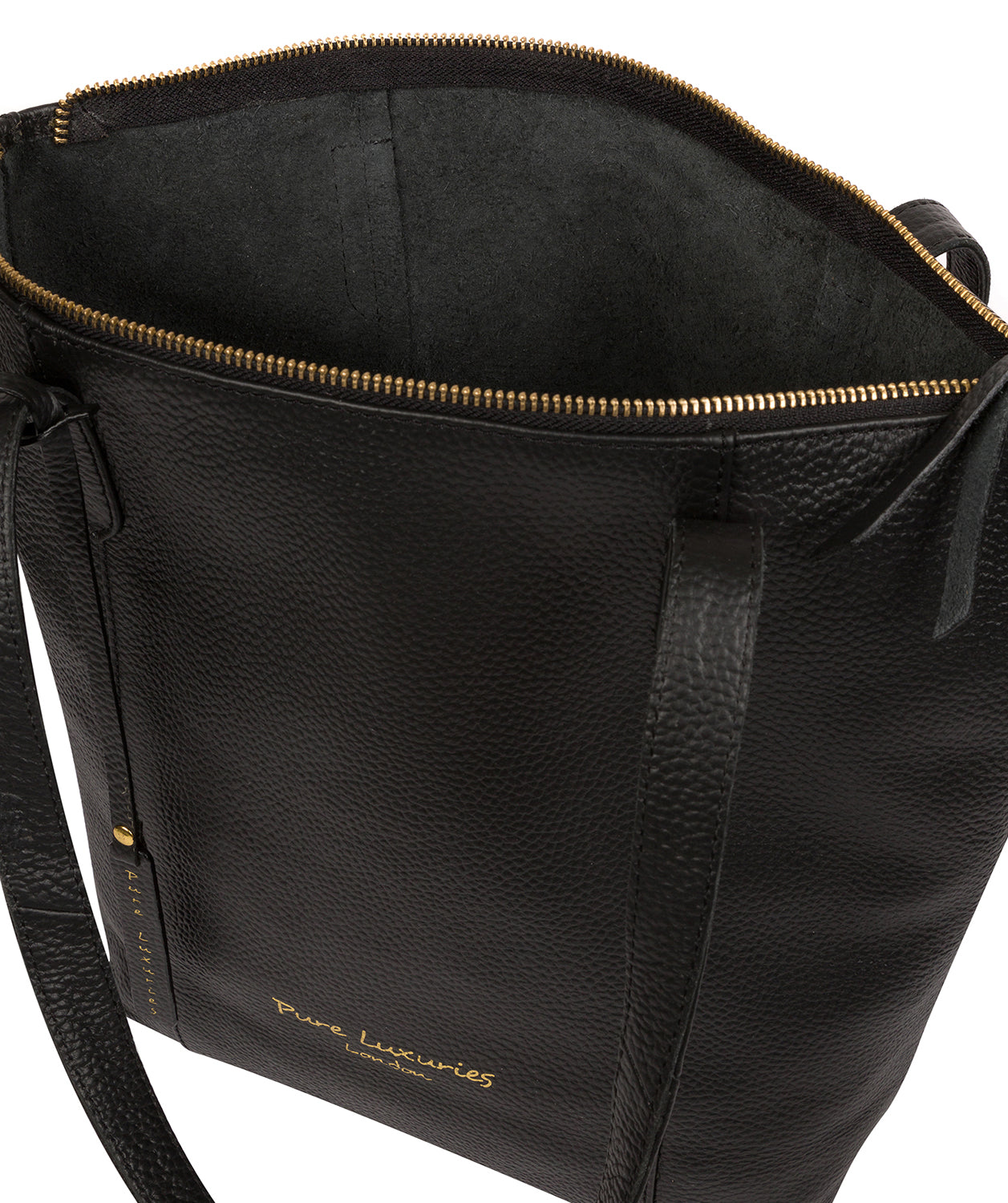 'Elsa' Black Leather Tote Bag image 4