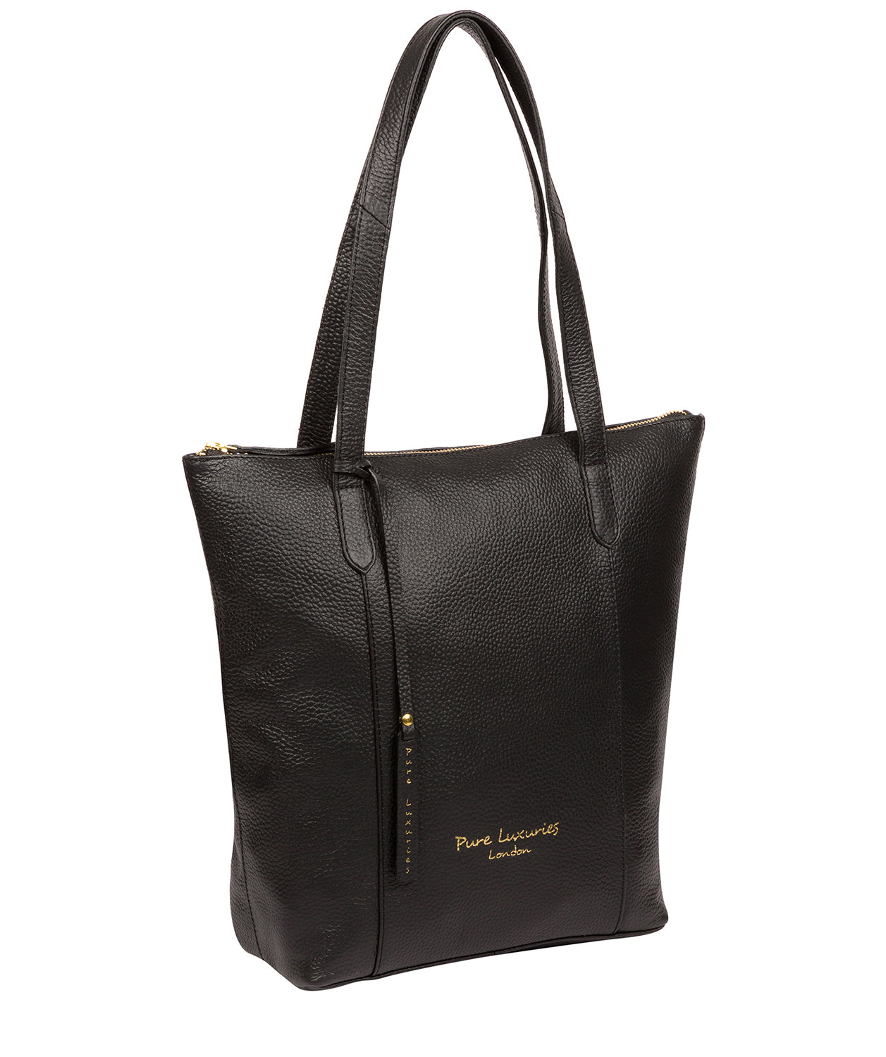 'Elsa' Black Leather Tote Bag Pure Luxuries London