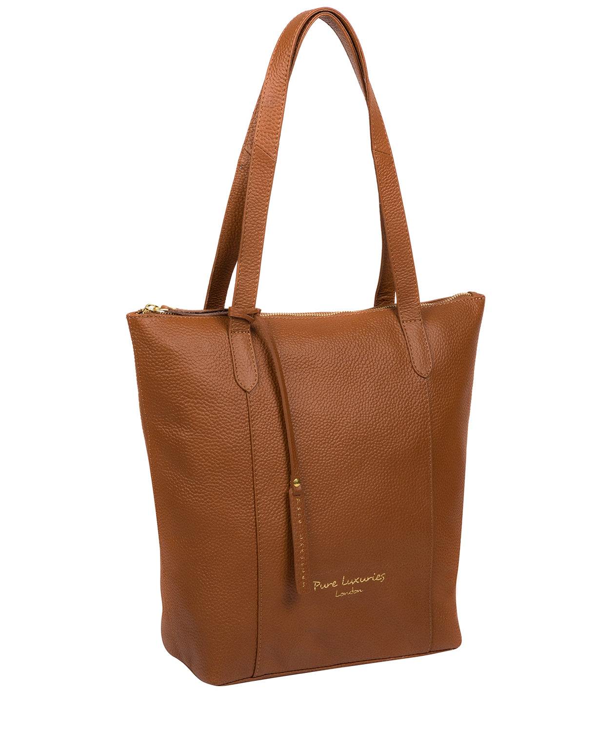 'Elsa' Tan Leather Tote Bag image 5