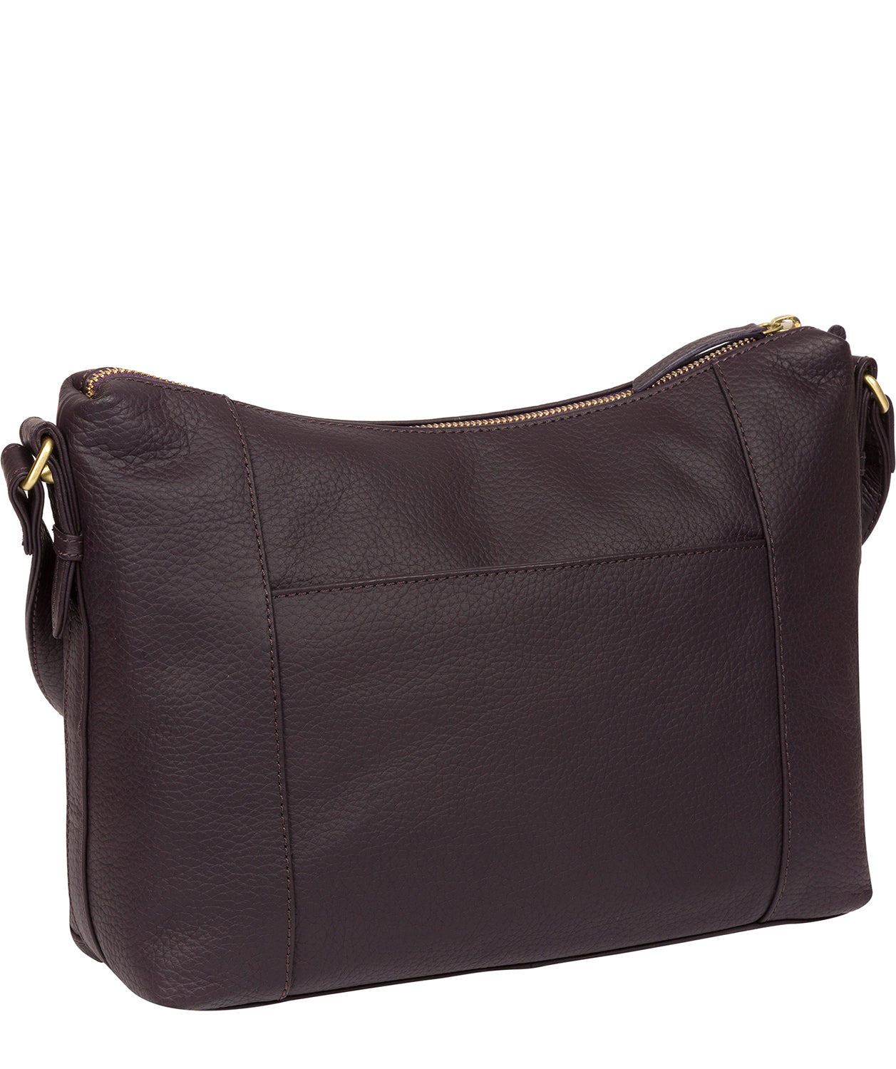 'Frinton' Plum Leather Shoulder Bag