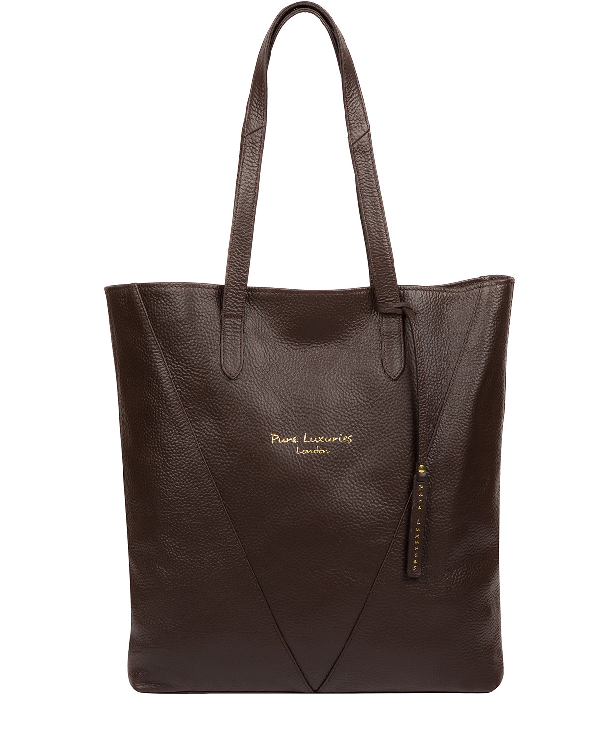 'Claudia' Chocolate Leather Tote Bag Pure Luxuries London