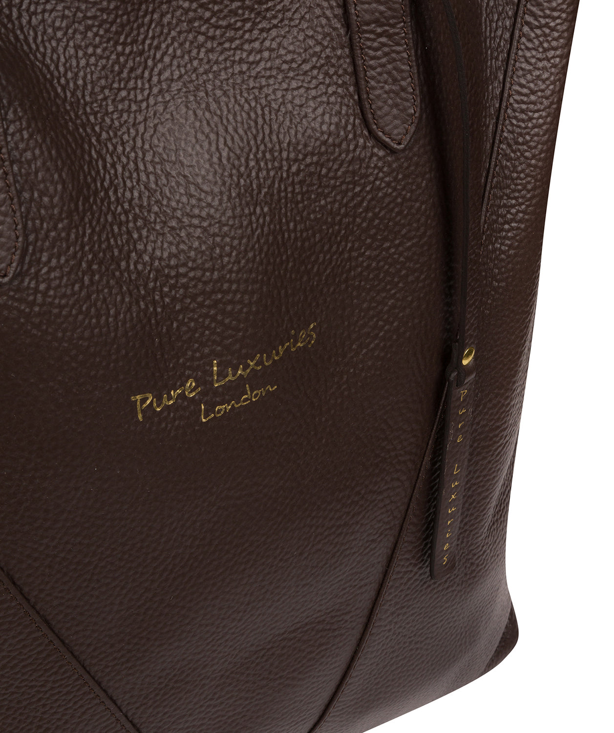 'Claudia' Chocolate Leather Tote Bag Pure Luxuries London