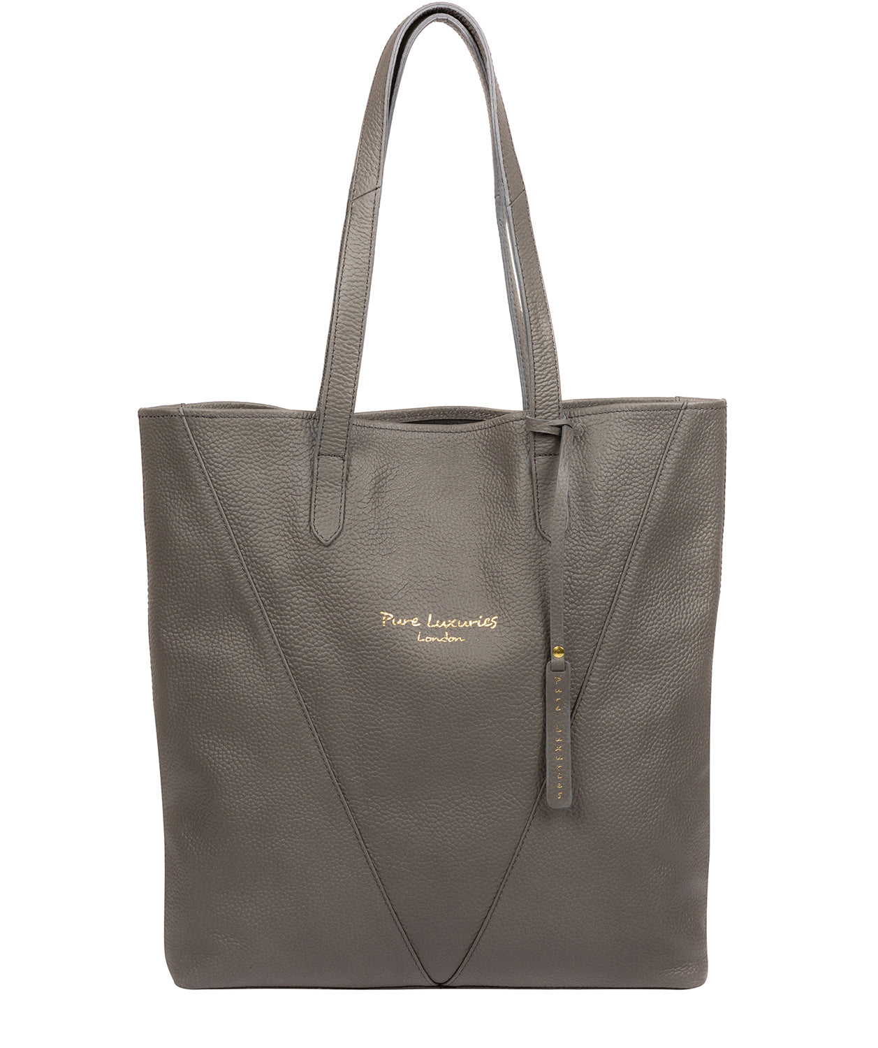 'Claudia' Grey Leather Tote Bag Pure Luxuries London