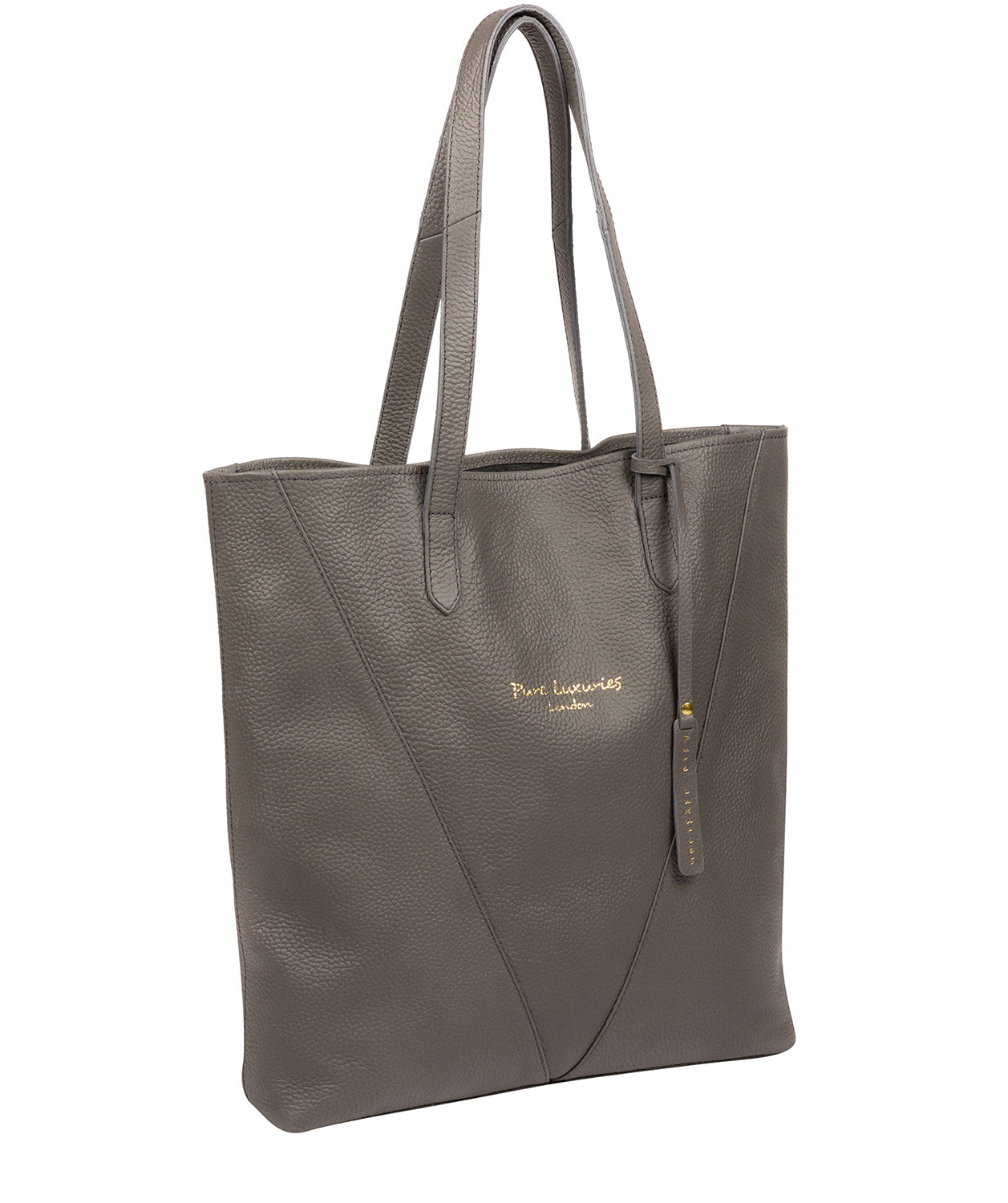 'Claudia' Grey Leather Tote Bag Pure Luxuries London