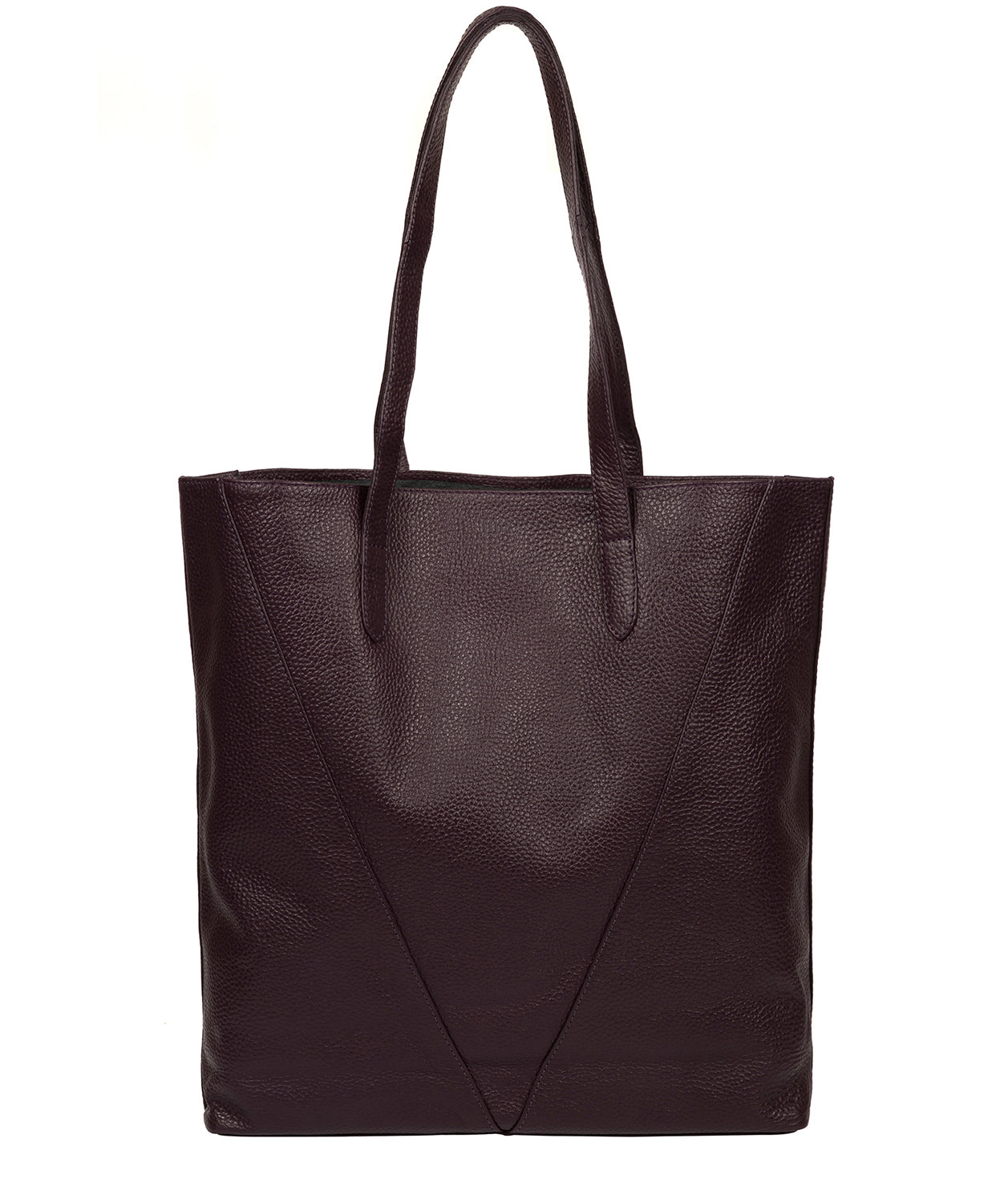 'Claudia' Plum Leather Tote Bag Pure Luxuries London