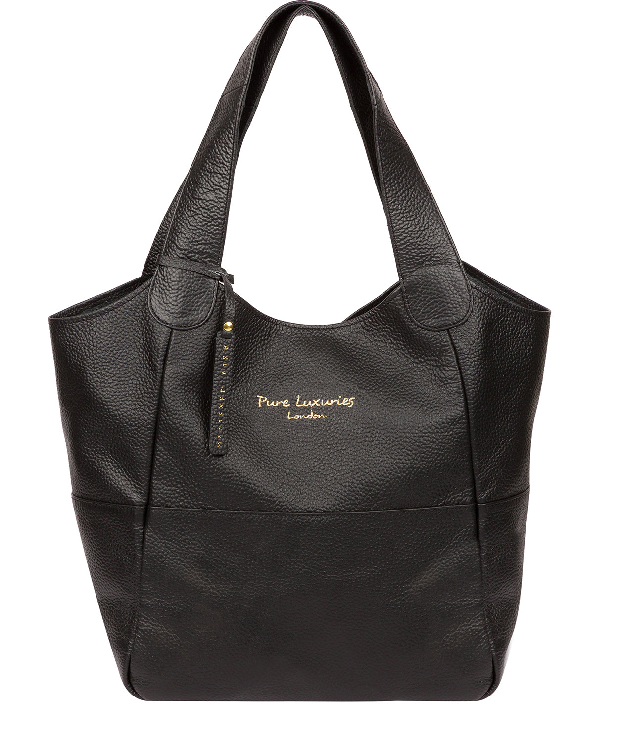 'Freer' Black Leather Tote Bag Pure Luxuries London