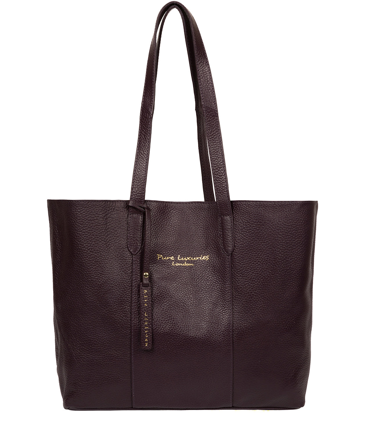 'Hedda' Plum Leather Tote Bag image 1