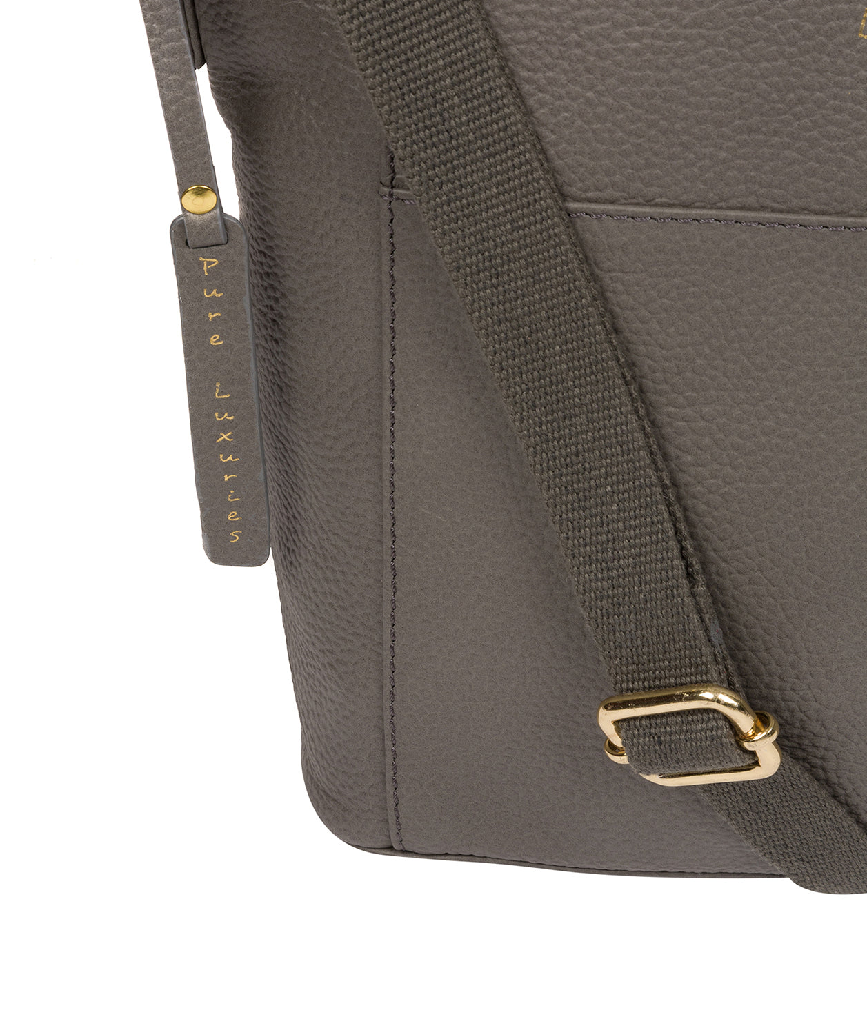 'Tamzin' Grey Leather Shoulder Bag Pure Luxuries London