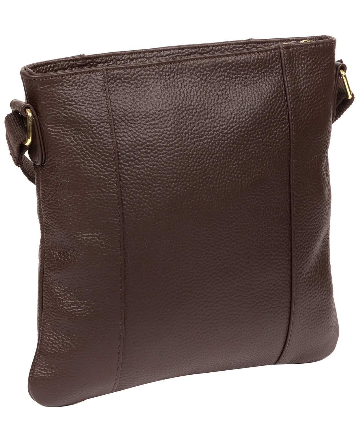 'Kayley' Chocolate Leather Cross Body Bag Pure Luxuries London