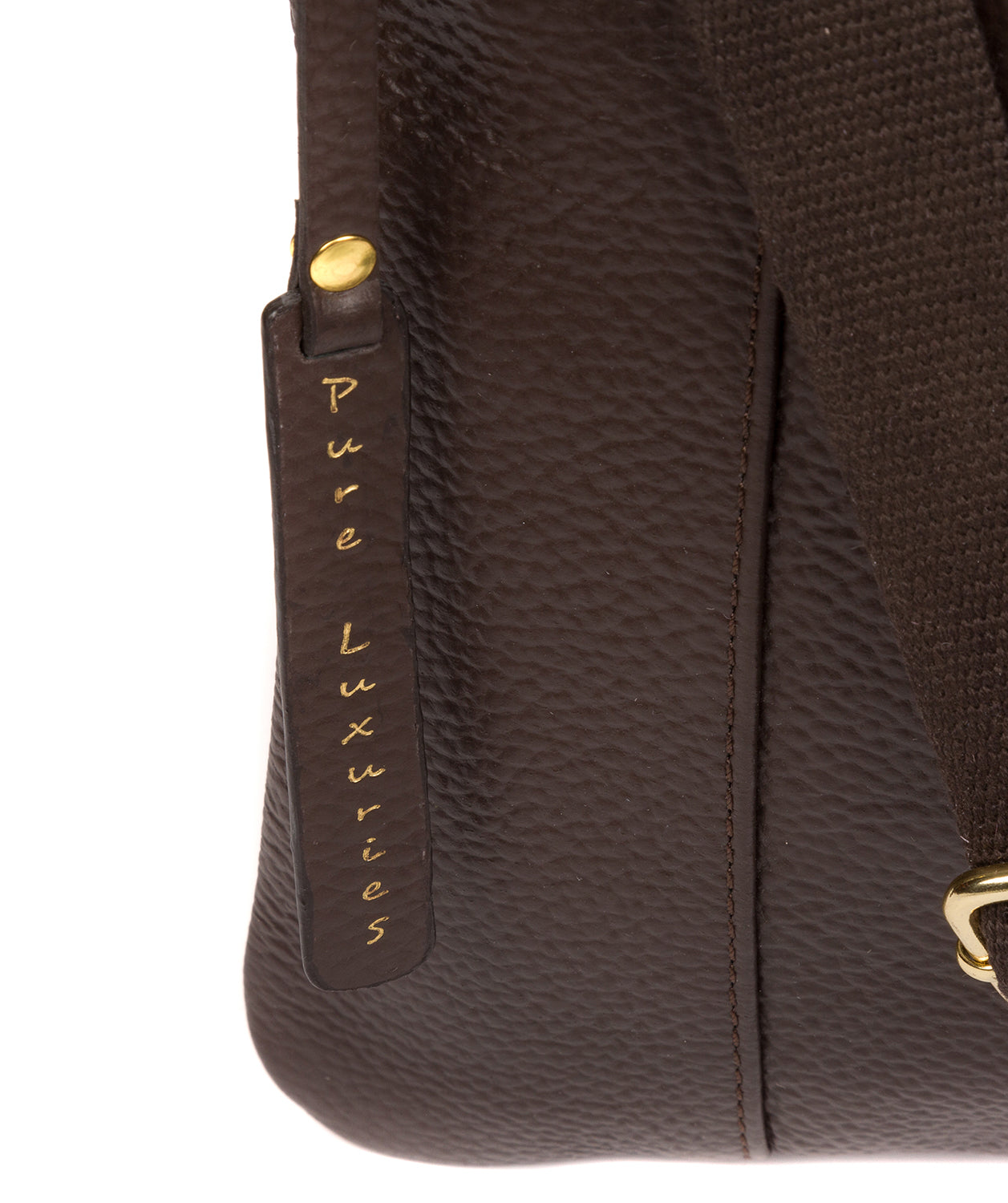 'Kayley' Chocolate Leather Cross Body Bag Pure Luxuries London