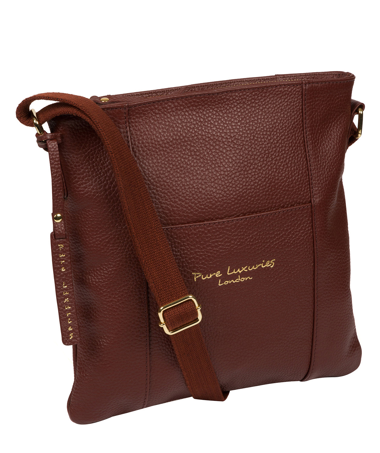 'Kayley' Cognac Leather Cross Body Bag image 5