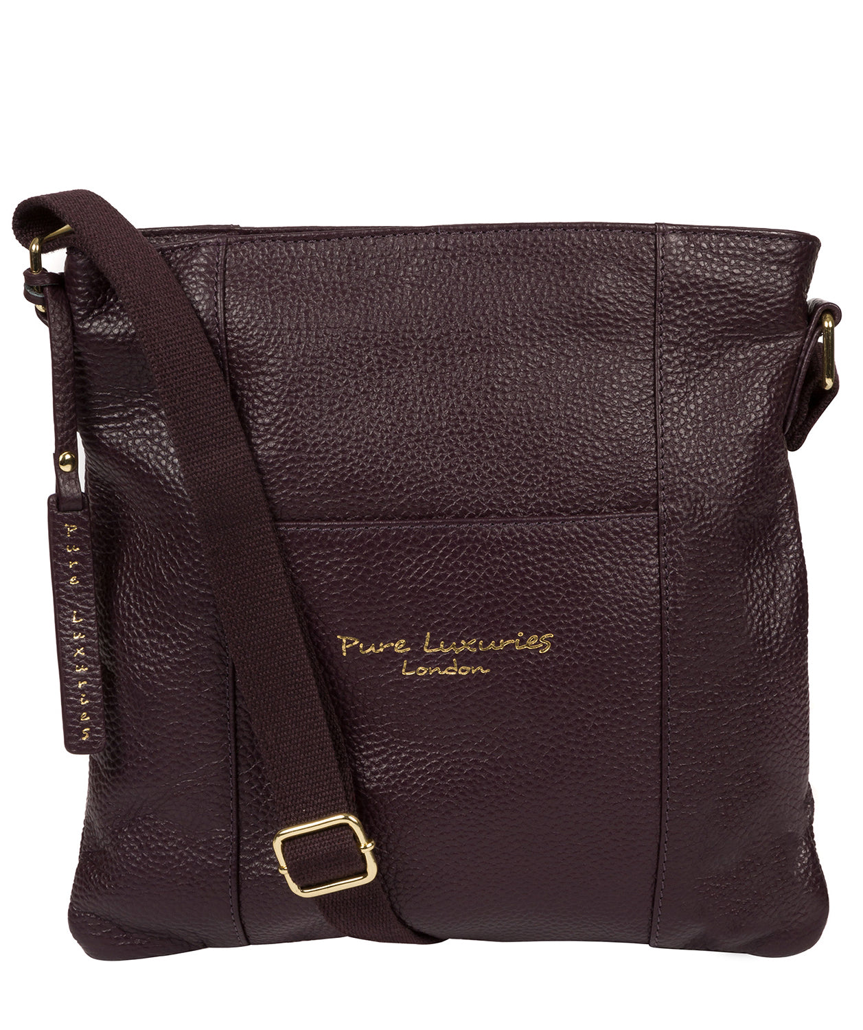 'Kayley' Plum Leather Cross Body Bag image 1