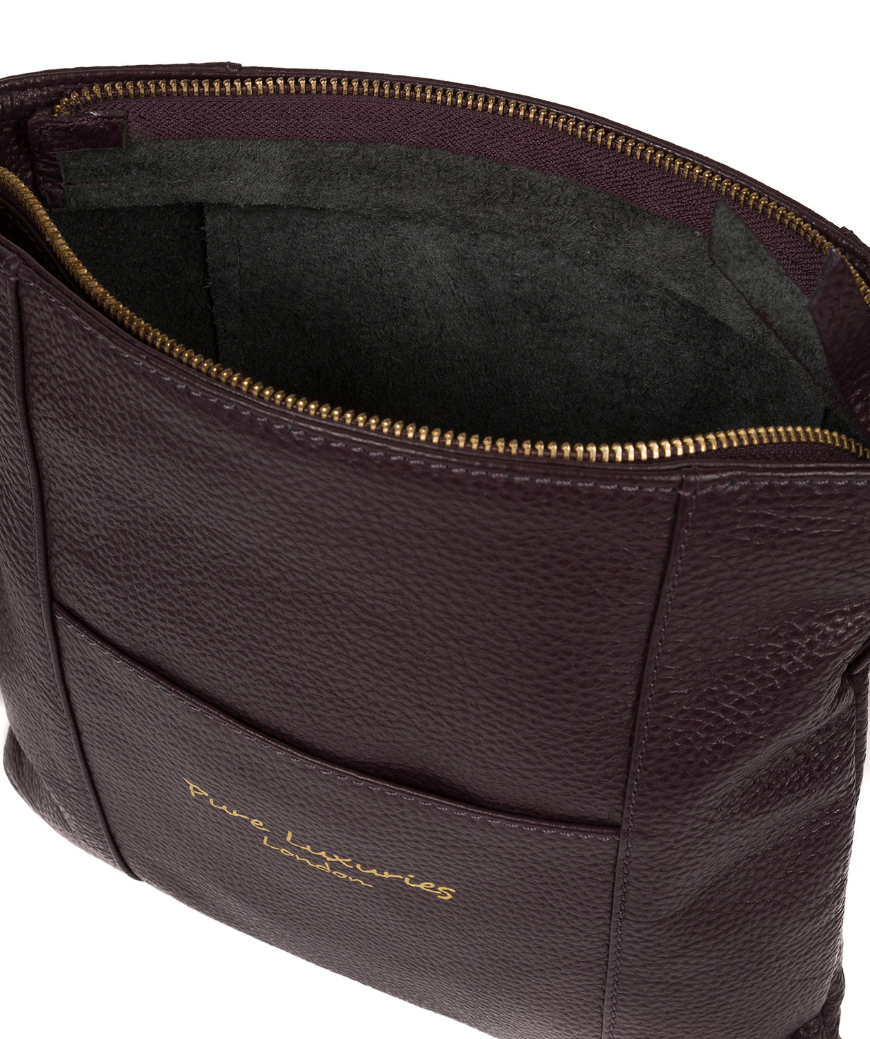 'Kayley' Plum Leather Cross Body Bag image 4