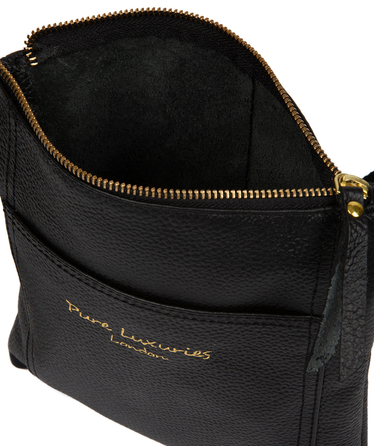 'Belinda' Black Leather Cross Body Bag Pure Luxuries London