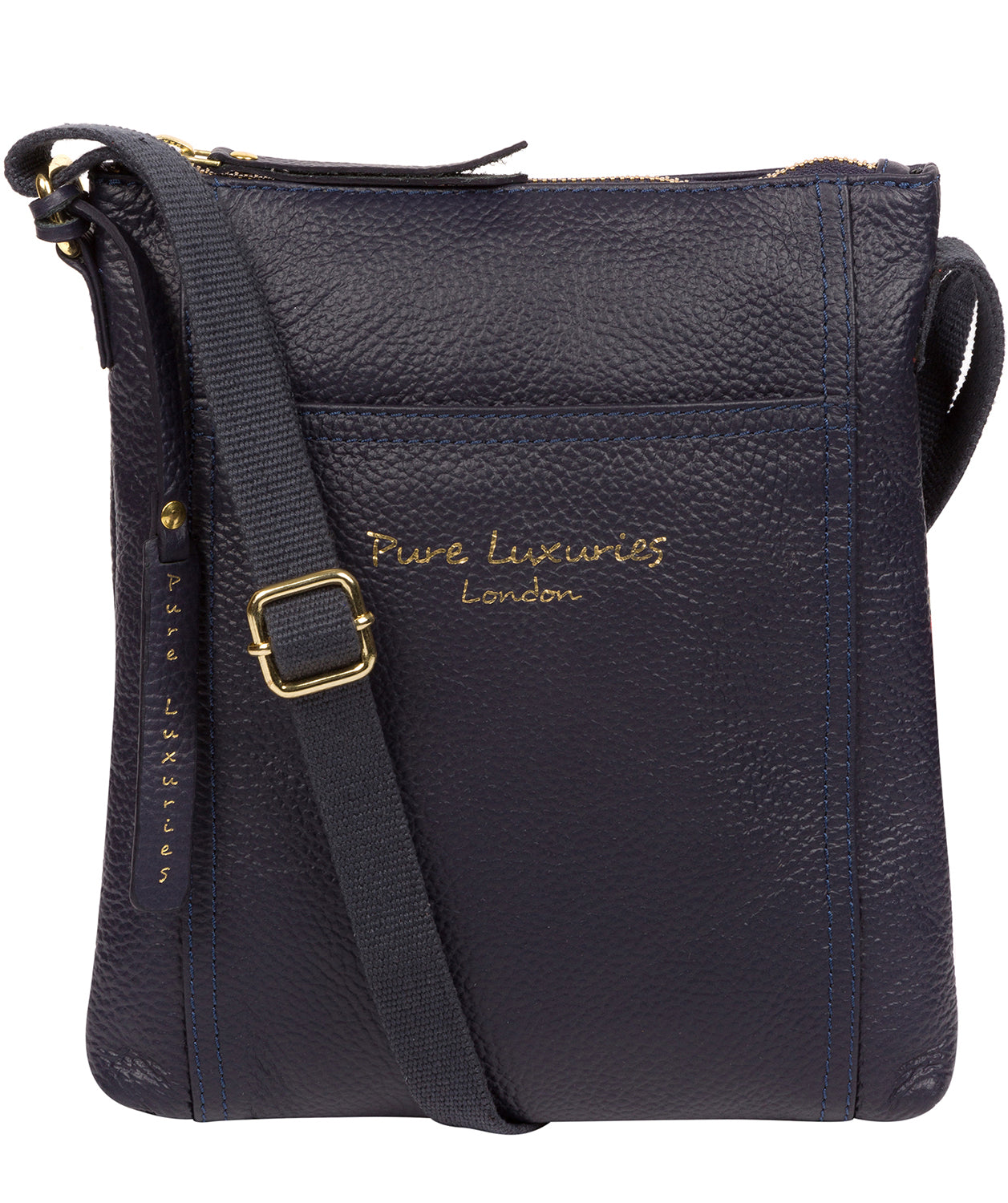 'Belinda' Ink Leather Cross Body Bag Pure Luxuries London