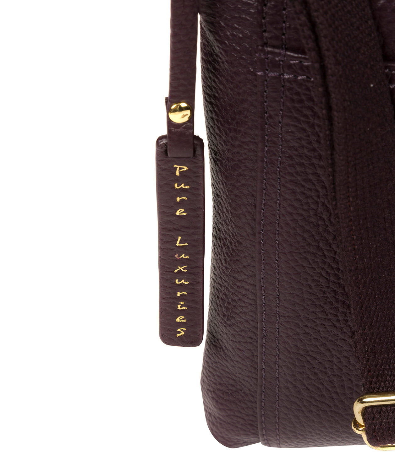 'Belinda' Plum Leather Cross Body Bag Pure Luxuries London