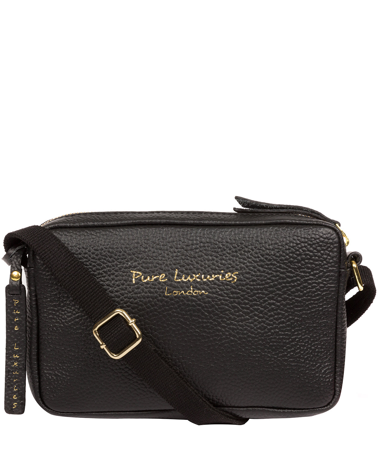 'Laine' Black Leather Cross Body Bag image 1