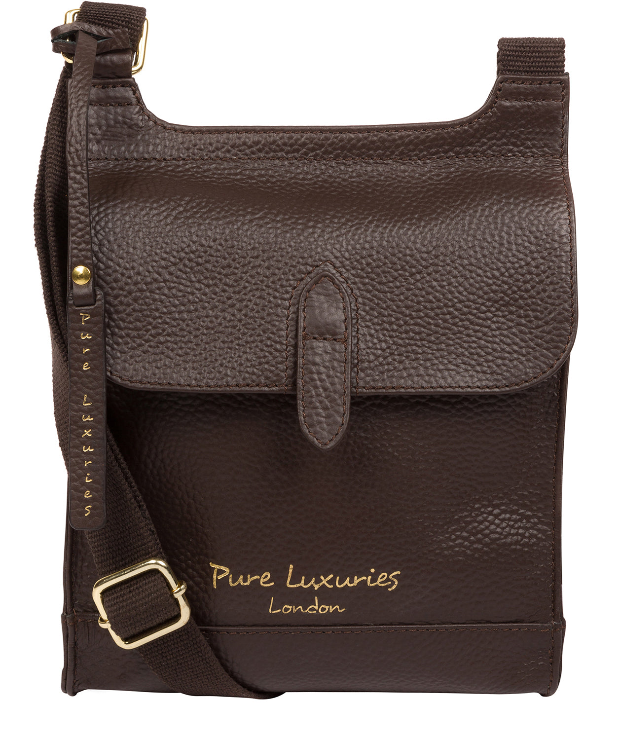 'Lea' Chocolate Leather Cross Body Bag