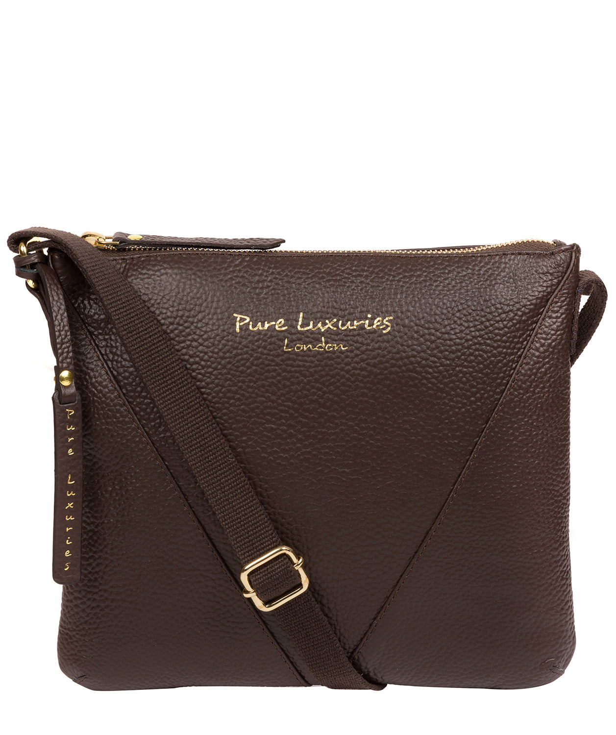 'Lupita' Chocolate Leather Cross Body Bag