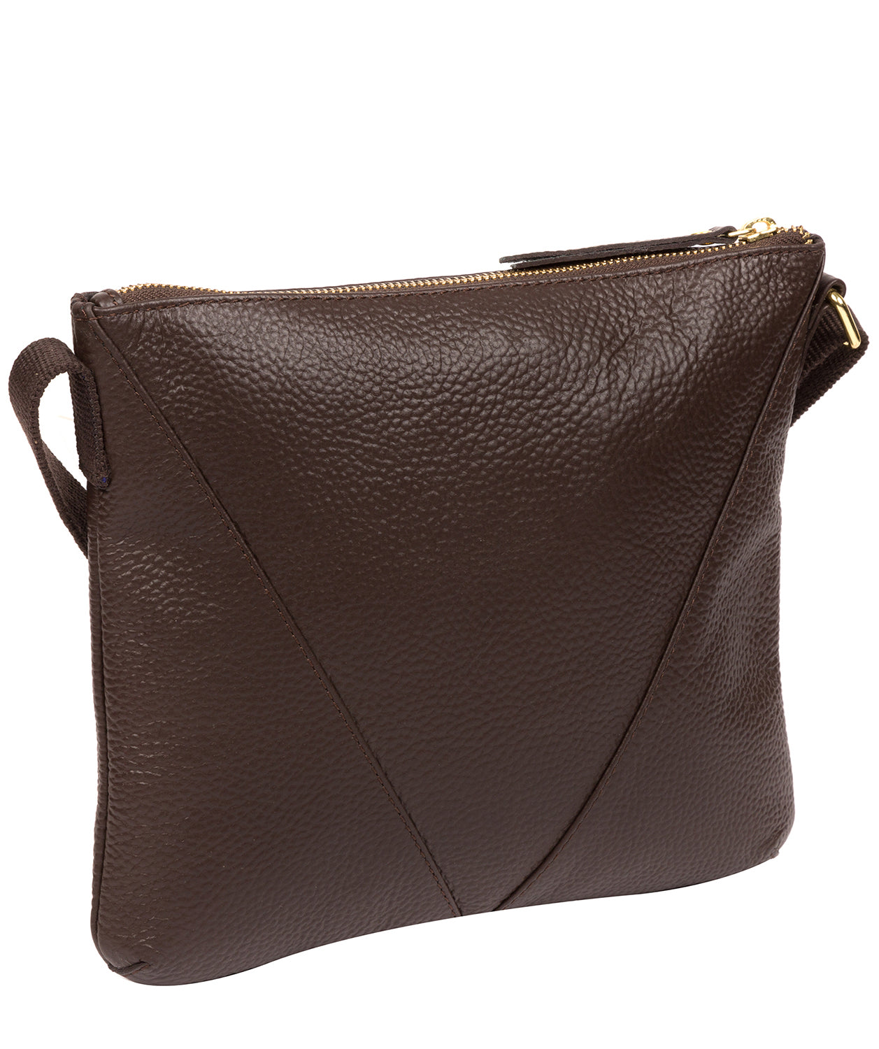 'Lupita' Chocolate Leather Cross Body Bag