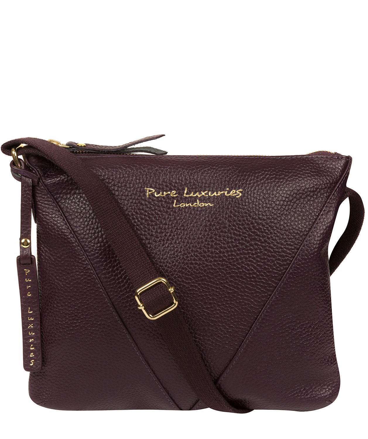 'Lupita' Plum Leather Cross Body Bag image 1