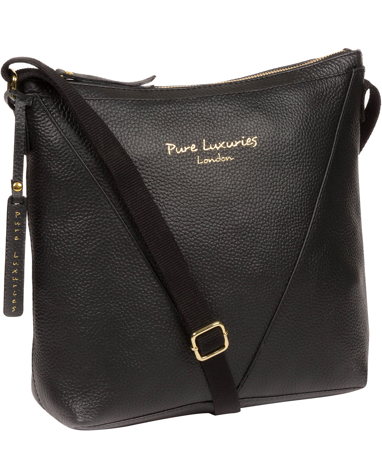 'Rena' Black Leather Cross Body Bag image 5