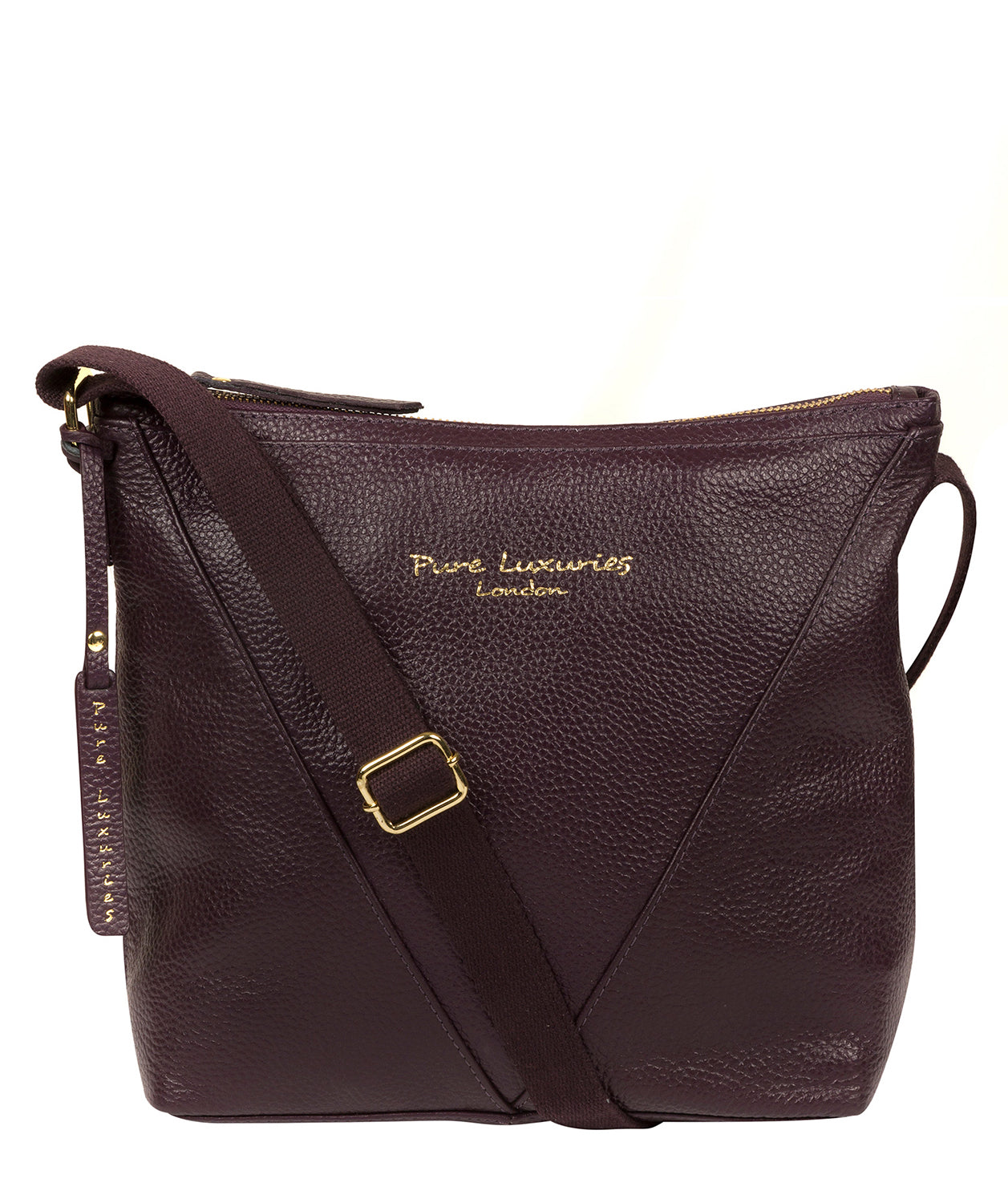 'Rena' Plum Leather Cross Body Bag image 1