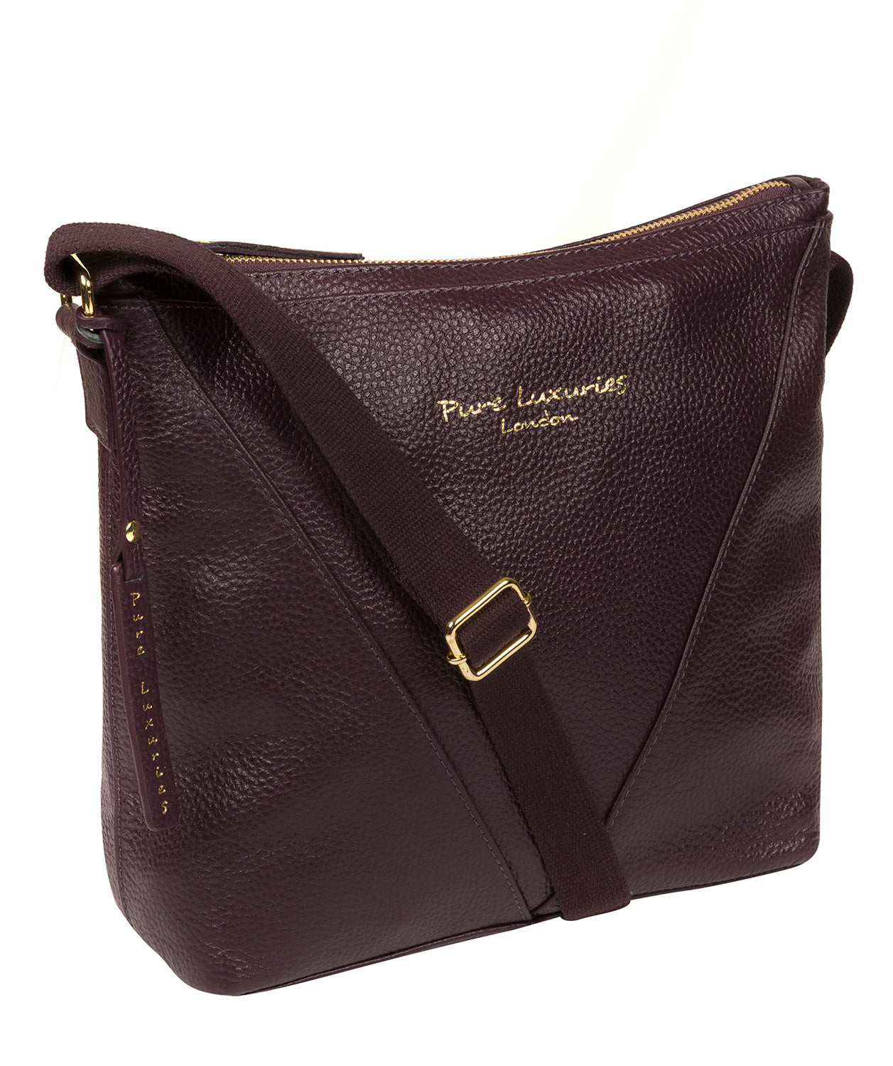 'Rena' Plum Leather Cross Body Bag image 5