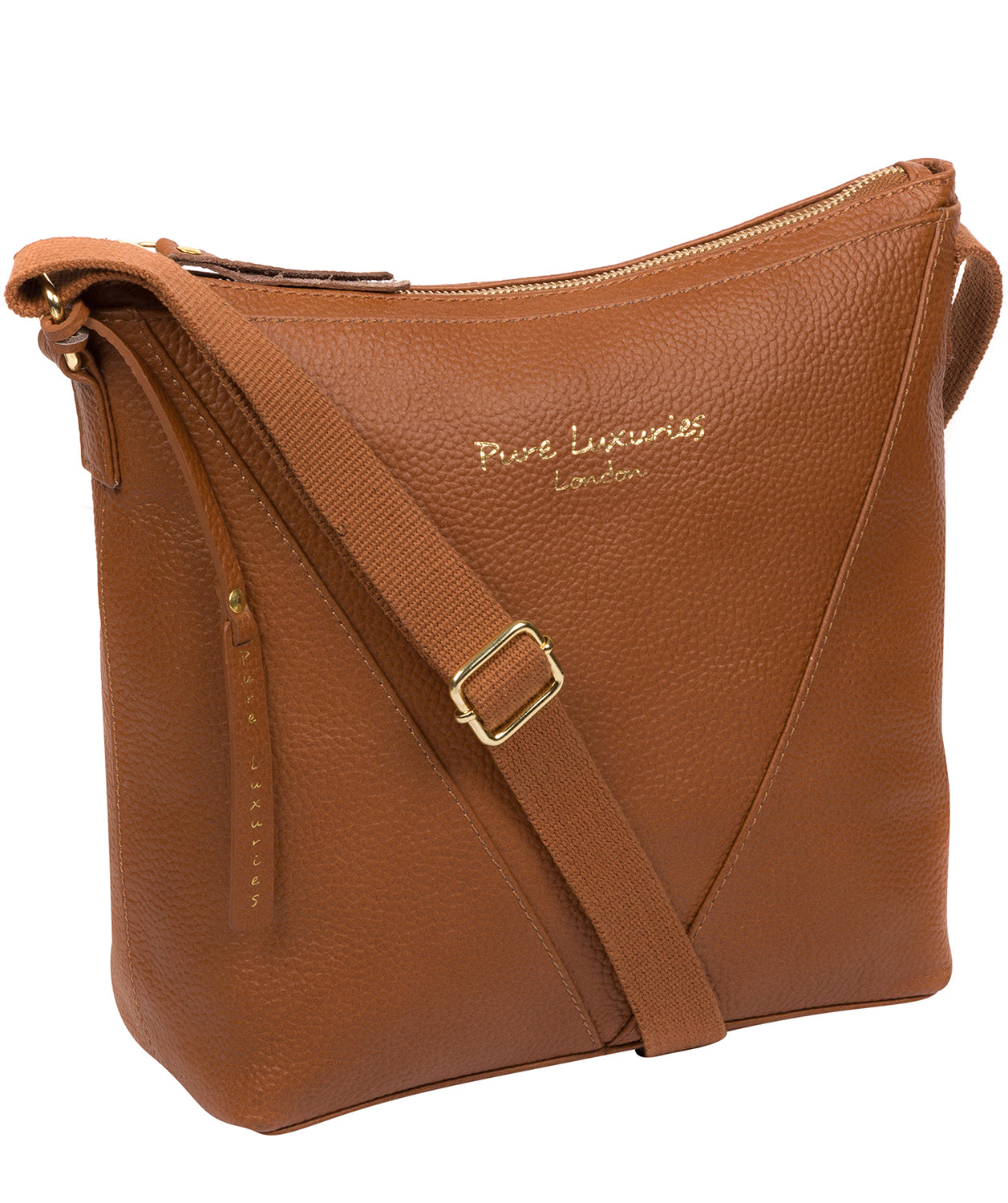 'Rena' Tan Leather Cross Body Bag image 6