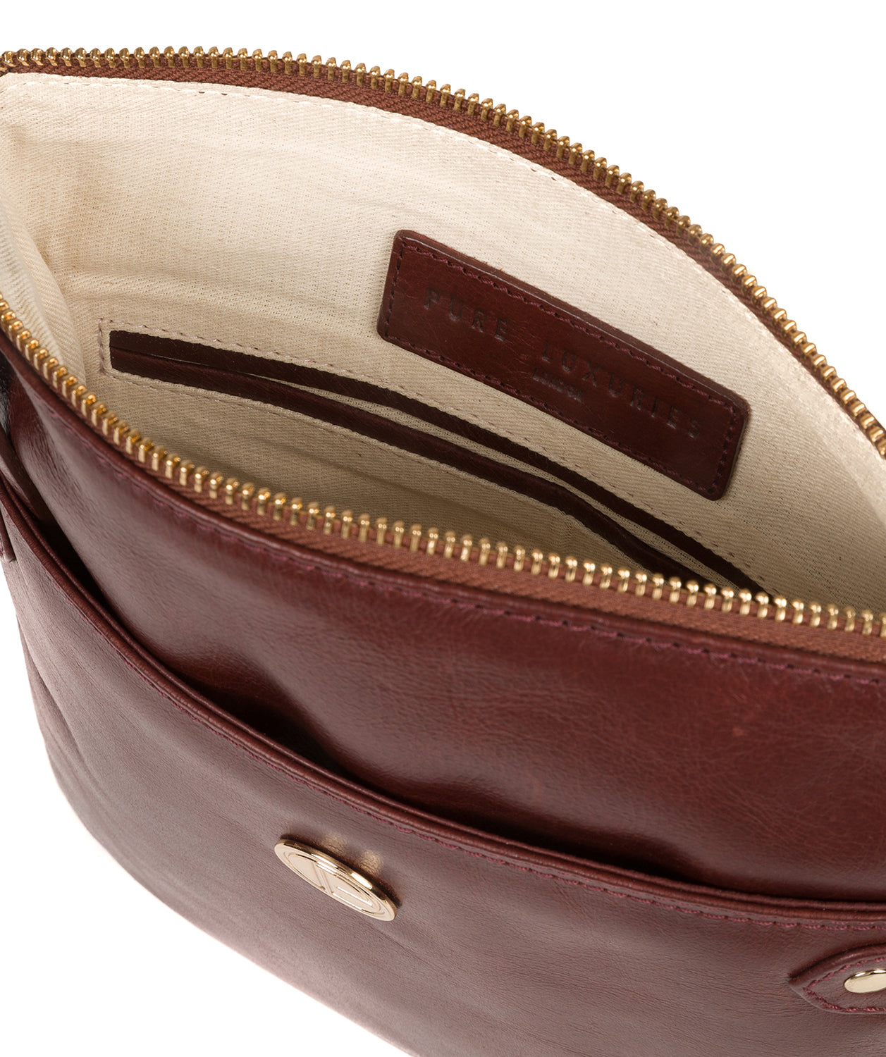 'Briony' Chestnut Leather Cross Body Bag image 4