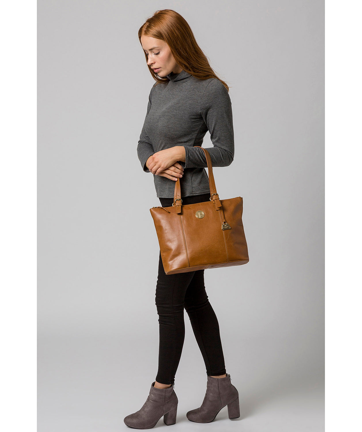 'Aster' Saddle Tan Leather Tote Bag image 2