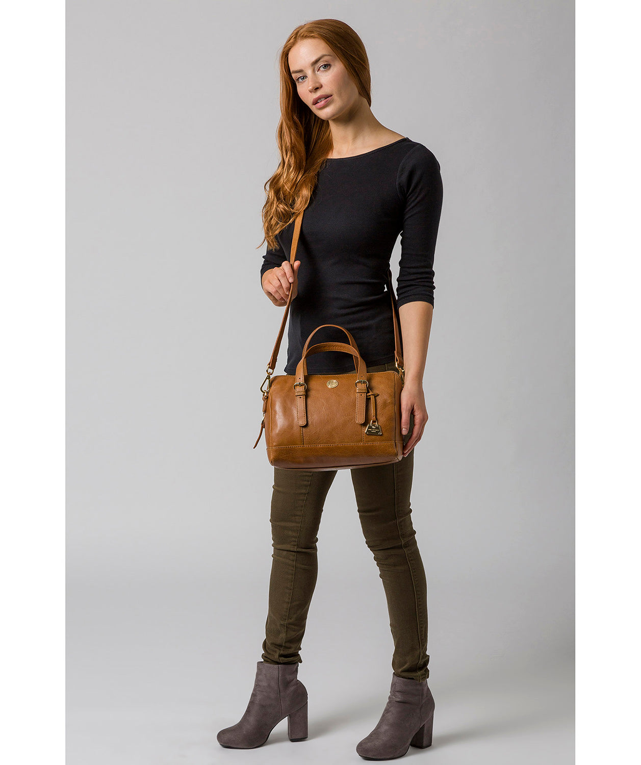 'Iris' Saddle Tan Leather Handbag image 2